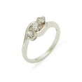 thumbnail image 1 of LBG British Made 18k White Gold Cubic Zirconia Womens Promise Ring - 33 size options - Size 5.75, 1 of 7