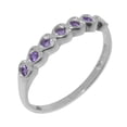 thumbnail image 1 of LBG British Made 18k White Gold Natural Amethyst Womens Eternity Ring - 33 size options - Size 8.75, 1 of 9