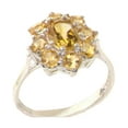 thumbnail image 1 of LBG British Made 18k White Gold Natural Citrine Womens Statement Ring - 33 size options - Size 10.75, 1 of 6
