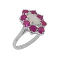 thumbnail image 1 of LBG British Made 18k White Gold Natural Opal & Ruby Womens Statement Ring - 33 size options - Size 7, 1 of 5