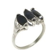 thumbnail image 1 of LBG British Made 18k White Gold Natural Sapphire Womens Promise Ring - 33 size options - Size 5.75, 1 of 5