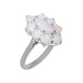 thumbnail image 1 of LBG British Made 18k White GoldWomens Ring Natural Opal Statement Ring - 33 size options - Size 7.5, 1 of 8