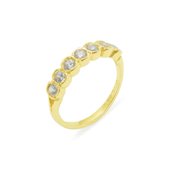 LBG British Made 18k Yellow Gold Cubic Zirconia Womens Eternity Ring - 33 size options - Size 11.5