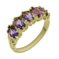 thumbnail image 1 of LBG British Made 18k Yellow Gold Natural Amethyst Womens Eternity Ring - 33 size options - Size 11.5, 1 of 7