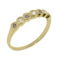thumbnail image 1 of LBG British Made 18k Yellow Gold Natural Diamond & Tanzanite Womens Eternity Ring - 33 size options - Size 7, 1 of 9
