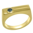 thumbnail image 1 of LBG British Made 18k Yellow Gold Natural London Blue Topaz Mens Engagement Ring - 33 size options - Size 7, 1 of 6