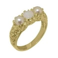 thumbnail image 1 of LBG British Made 18k Yellow Gold Natural Opal & Cultured Pearl Womens Engagement Ring - 33 size options - Size 6, 1 of 7