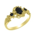 thumbnail image 1 of LBG British Made 18k Yellow Gold Natural Sapphire Womens Engagement Ring - 33 size options - Size 4.5, 1 of 1