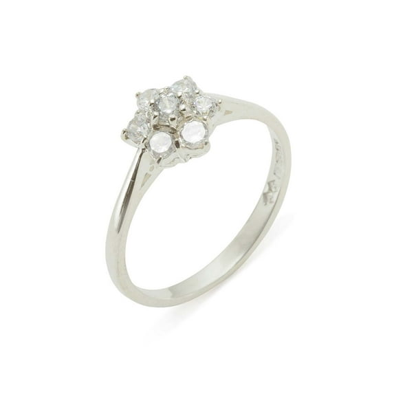 LBG British Made 925 Sterling Silver Cubic Zirconia Womens Statement Ring - 33 size options - Size 8.25