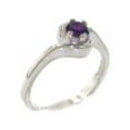 thumbnail image 1 of LBG British Made 925 Sterling Silver Genuine Natural Amethyst Womens Engagement Ring - 33 size options - Size 5.5, 1 of 5
