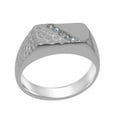 thumbnail image 1 of LBG British Made 925 Sterling Silver Natural Aquamarine Mens band Ring - 33 size options - Size 6, 1 of 6