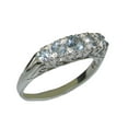 thumbnail image 1 of LBG British Made 925 Sterling Silver Natural Aquamarine Womens Band Ring - Size 7.5 - 33 size options, 1 of 7