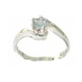 thumbnail image 1 of LBG British Made 925 Sterling Silver Natural Aquamarine Womens Engagement Ring - 33 size options - Size 7, 1 of 5
