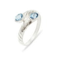 thumbnail image 1 of LBG British Made 925 Sterling Silver Natural Blue Topaz Womens Band Ring - 33 size options - 5 - 33 size options - Sizes 4 to 12 Available, 1 of 1