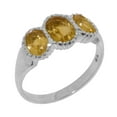 thumbnail image 1 of LBG British Made 925 Sterling Silver Natural Citrine Womens Anniversary Ring - 33 size options - Size 9, 1 of 7