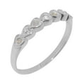 thumbnail image 1 of LBG British Made 925 Sterling Silver Natural Diamond & Opal Womens Anniversary Ring - 33 size options - Size 6.75, 1 of 9