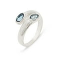 thumbnail image 1 of LBG British Made 925 Sterling Silver Natural London Blue Topaz Womens Band Ring - 33 size options - Size 5, 1 of 6
