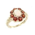 thumbnail image 1 of LBG British Made 925 Sterling Silver Natural Opal & Garnet Womens Statement Ring - 33 size options - Size 7, 1 of 6