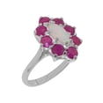 thumbnail image 1 of LBG British Made 925 Sterling Silver Natural Opal & Ruby Womens Statement Ring - 33 size options - Size 7, 1 of 5