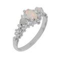 thumbnail image 1 of LBG British Made 925 Sterling Silver Natural Opal Womens Engagement Ring - 33 size options - Size 4.5, 1 of 9