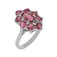 thumbnail image 1 of LBG British Made 925 Sterling Silver Natural Pink Tourmaline Womens Promise Ring - 33 size options - Size 9.5, 1 of 6