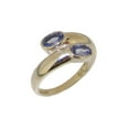 thumbnail image 1 of LBG British Made 925 Sterling Silver Natural Tanzanite Womens Band Ring - 33 size options, 1 of 7
