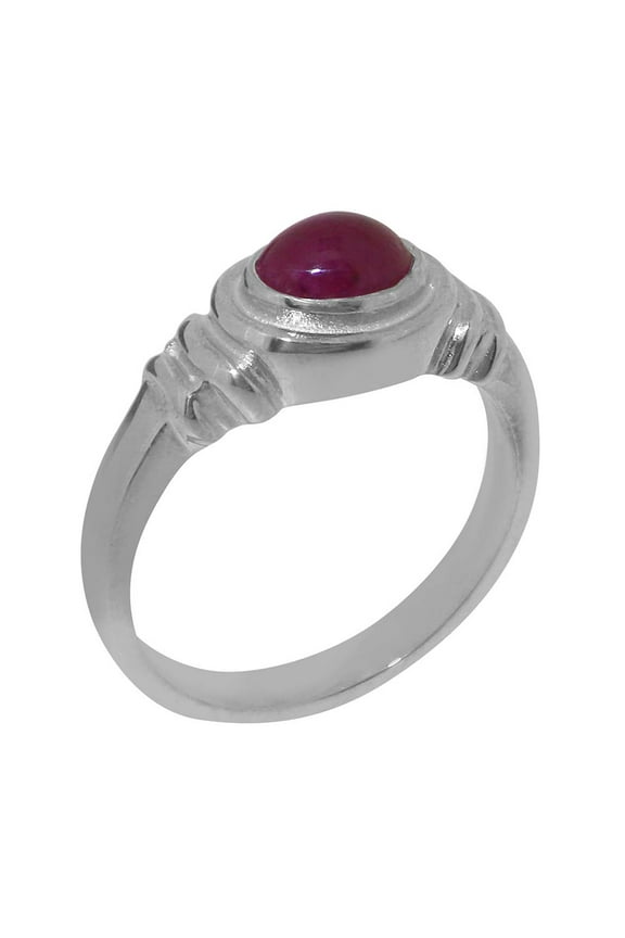 LBG British Made 925 Sterling Silver Real Genuine Ruby Unisex Engagement Ring - 33 size options - Size 5.75