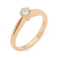 thumbnail image 1 of LBG British Made 9k Rose Gold Cubic Zirconia Womens Engagement Ring - 33 size options - Size 10.25, 1 of 7