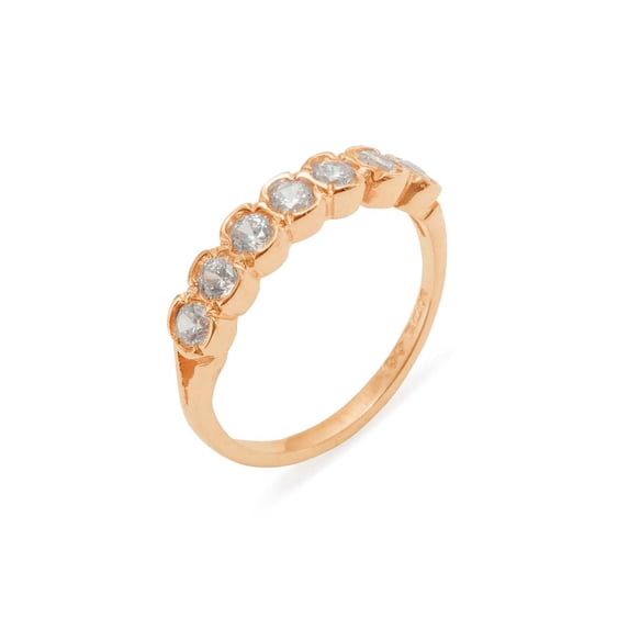 LBG British Made 9k Rose Gold Cubic Zirconia Womens Eternity Ring - 33 size options - Size 11.25