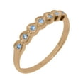 thumbnail image 1 of LBG British Made 9k Rose Gold Natural Aquamarine Womens Eternity Ring - 33 size options - Size 5, 1 of 9
