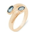 thumbnail image 1 of LBG British Made 9k Rose Gold Natural London Blue Topaz Womens Band Ring - 33 size options - Size 7, 1 of 6