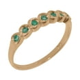 thumbnail image 1 of LBG British Made 9k Rose Gold Real Genuine Emerald Womens Eternity Ring - 33 size options - Size 8.25, 1 of 9