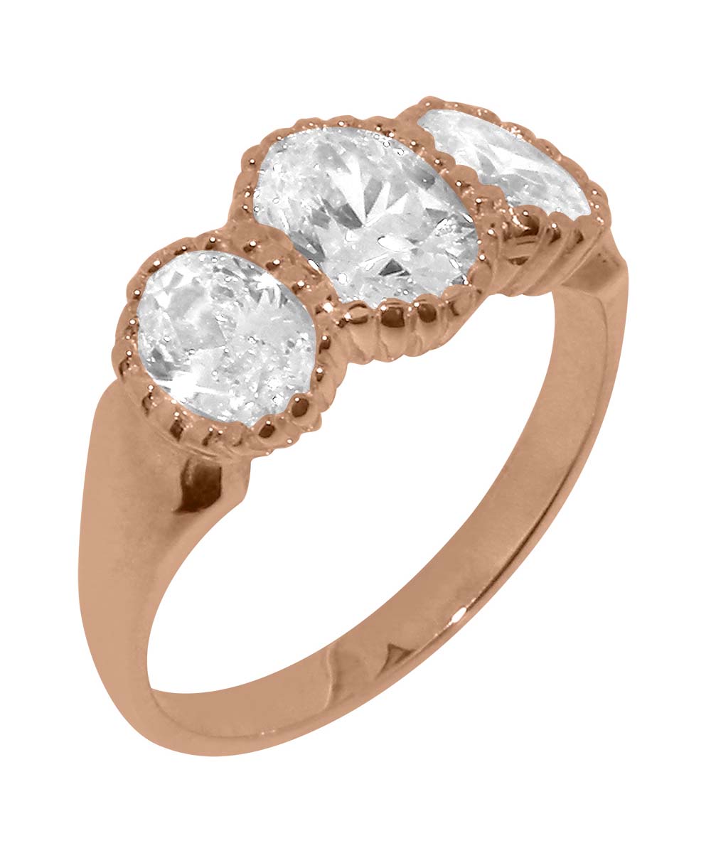 14k Gold 3 Set Engagement Rings With Synthetic Zirconia Stones 