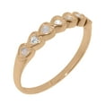 thumbnail image 1 of LBG British Made 9k Rose Gold Womens Ring Natural Diamond & Opal Eternity Ring - 33 size options - Size 7.5, 1 of 9