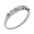 thumbnail image 1 of LBG British Made 9k White Gold Cubic Zirconia & Natural Tanzanite Womens Eternity Ring - 33 size options - Size 10, 1 of 9