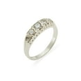 thumbnail image 1 of LBG British Made 9k White Gold Cubic Zirconia Womens Band Ring - 33 size options - Size 5, 1 of 7