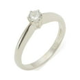 thumbnail image 1 of LBG British Made 9k White Gold Cubic Zirconia Womens Solitaire Ring - 33 size options - Size 5.25, 1 of 7