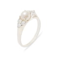 thumbnail image 1 of LBG British Made 9k White Gold Cultured Pearl & Opal Womens Cluster Ring - 33 size options - Size 10.75, 1 of 6