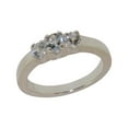 thumbnail image 1 of LBG British Made 9k White Gold Natural Aquamarine Womens Engagement Ring - 33 size options - Size 8.5, 1 of 5