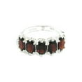 thumbnail image 1 of LBG British Made 9k White Gold Natural Garnet Womens Eternity Ring - 33 size options - Size 4, 1 of 6