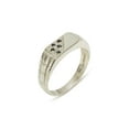 thumbnail image 1 of LBG British Made 9k White Gold Natural Sapphire Mens Band Ring - 25 size options - Size 10.25, 1 of 6