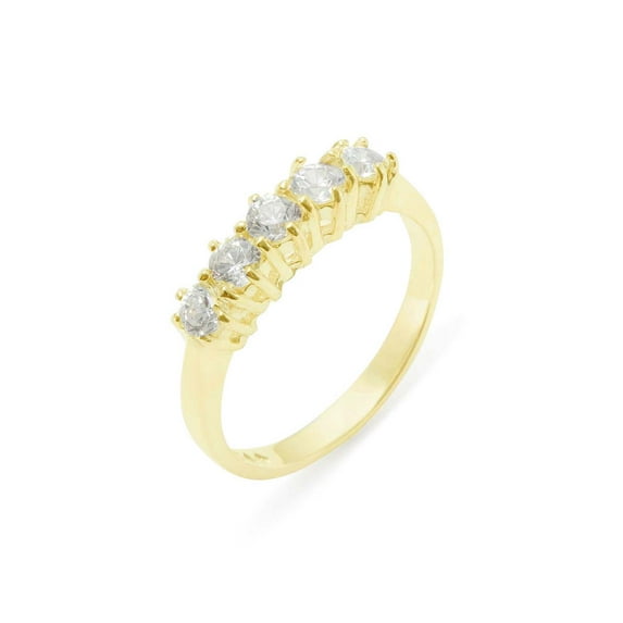 LBG British Made 9k Yellow Gold Cubic Zirconia Womens Eternity Ring - 33 size options - Size 4.75