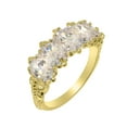 thumbnail image 1 of LBG British Made 9k Yellow Gold Cubic Zirconia Womens Eternity Ring - 33 size options - Size 5.75, 1 of 8