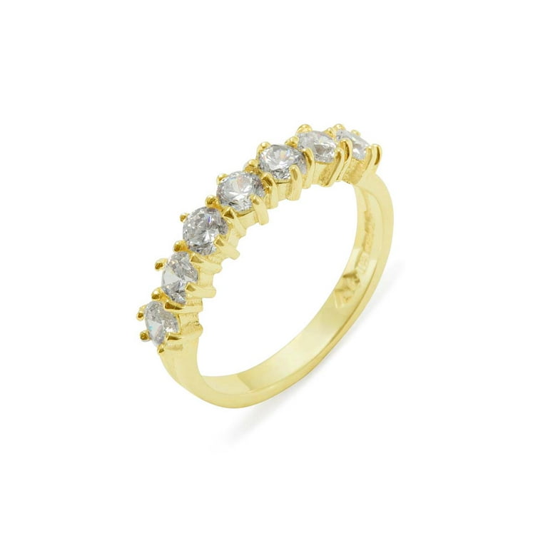 LBG British Made 9k Yellow Gold Cubic Zirconia Womens Eternity