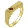 thumbnail image 1 of LBG British Made 9k Yellow Gold Genuine Natural Garnet Mens Band Ring - 33 size options - Size 5.5, 1 of 7