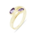 thumbnail image 1 of LBG British Made 9k Yellow Gold Natural Amethyst Womens Band Ring - 33 size options - Size 10.25, 1 of 6