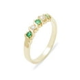 thumbnail image 1 of LBG British Made 9k Yellow Gold Natural Emerald & Cultured Pearl Womens Eternity Ring - 33 size options - Sizes 4 to 12 Available, 1 of 6
