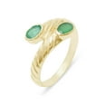 thumbnail image 1 of LBG British Made 9k Yellow Gold Natural Emerald Womens Band Ring - 33 size options - 8 - 33 size options - Sizes 4 to 12 Available, 1 of 6