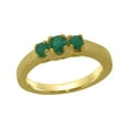 thumbnail image 1 of LBG British Made 9k Yellow Gold Natural Emerald Womens Promise Ring - 33 size options - Size 9.5, 1 of 6