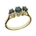 thumbnail image 1 of LBG British Made 9k Yellow Gold Natural London Blue Topaz Womens Anniversary Ring - 33 size options - Size 6.5, 1 of 6